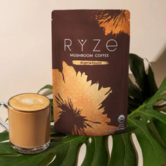 RYZE Mushroom Coffee — Organic Instant Coffee with Cordyceps & Reishi, 30 Servings E5