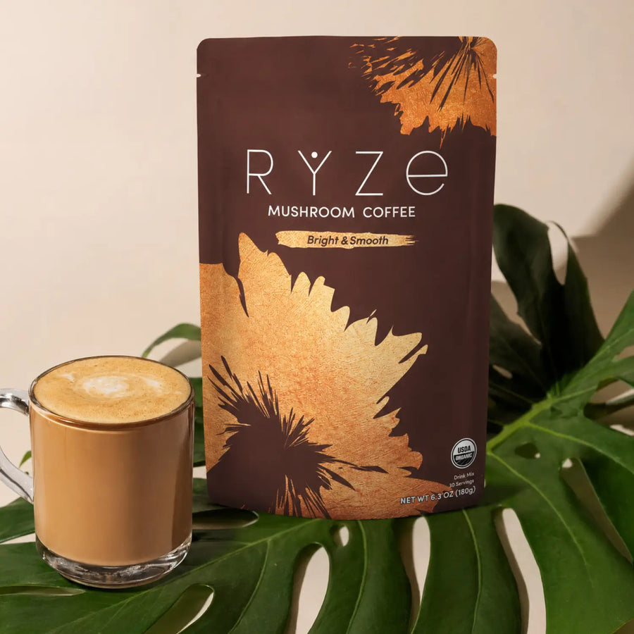 RYZE Mushroom Coffee — Organic Instant Coffee with Cordyceps & Reishi, 30 Servings E5