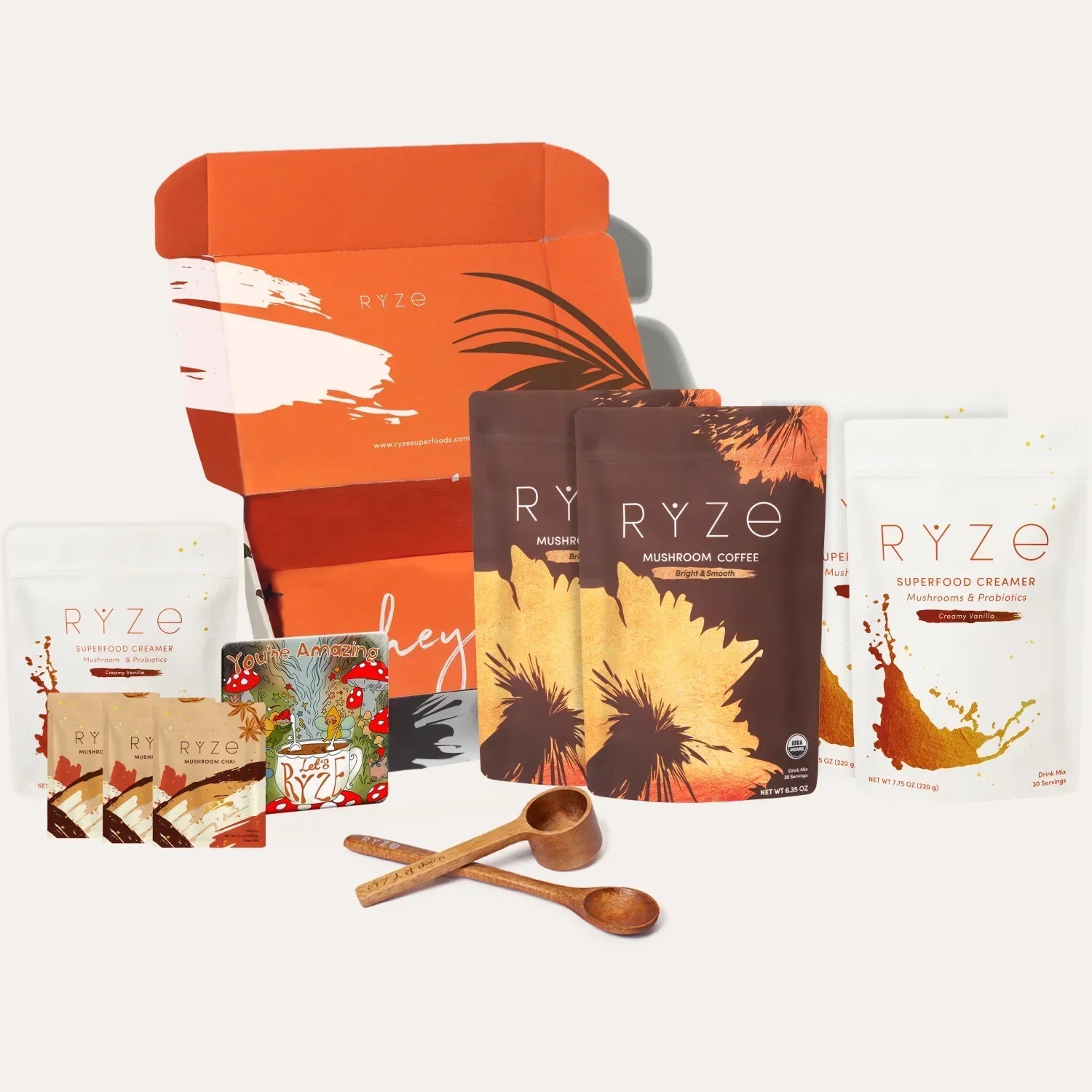 RYZE Lovers Gift Set: 2 Coffees + 2 Creamers H8