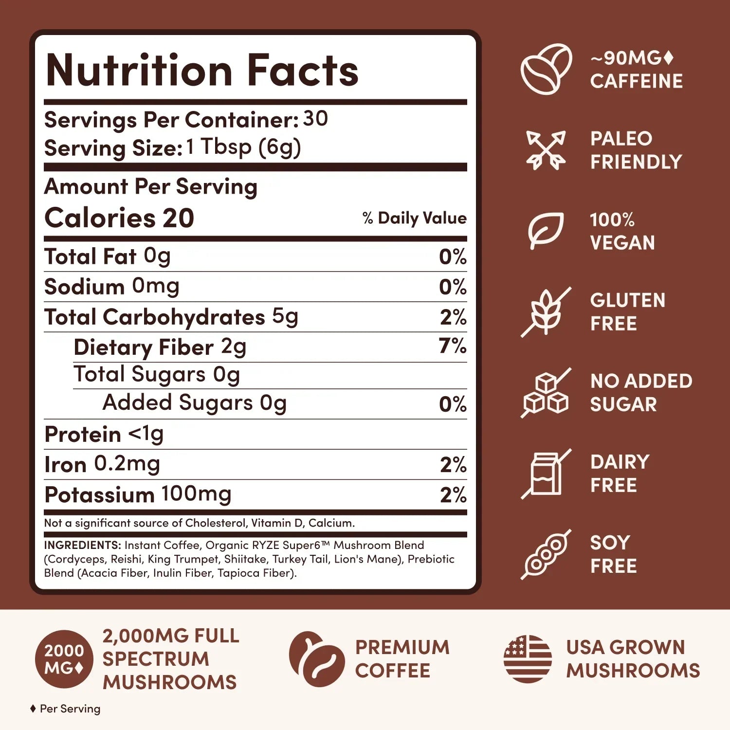 Mushroom Coffee Dark Roast (30 Servings) Z1