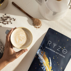 RYZE Mushroom Hot Cocoa — Organic Instant Cocoa with L-Theanine & Melatonin, 20 Servings L7