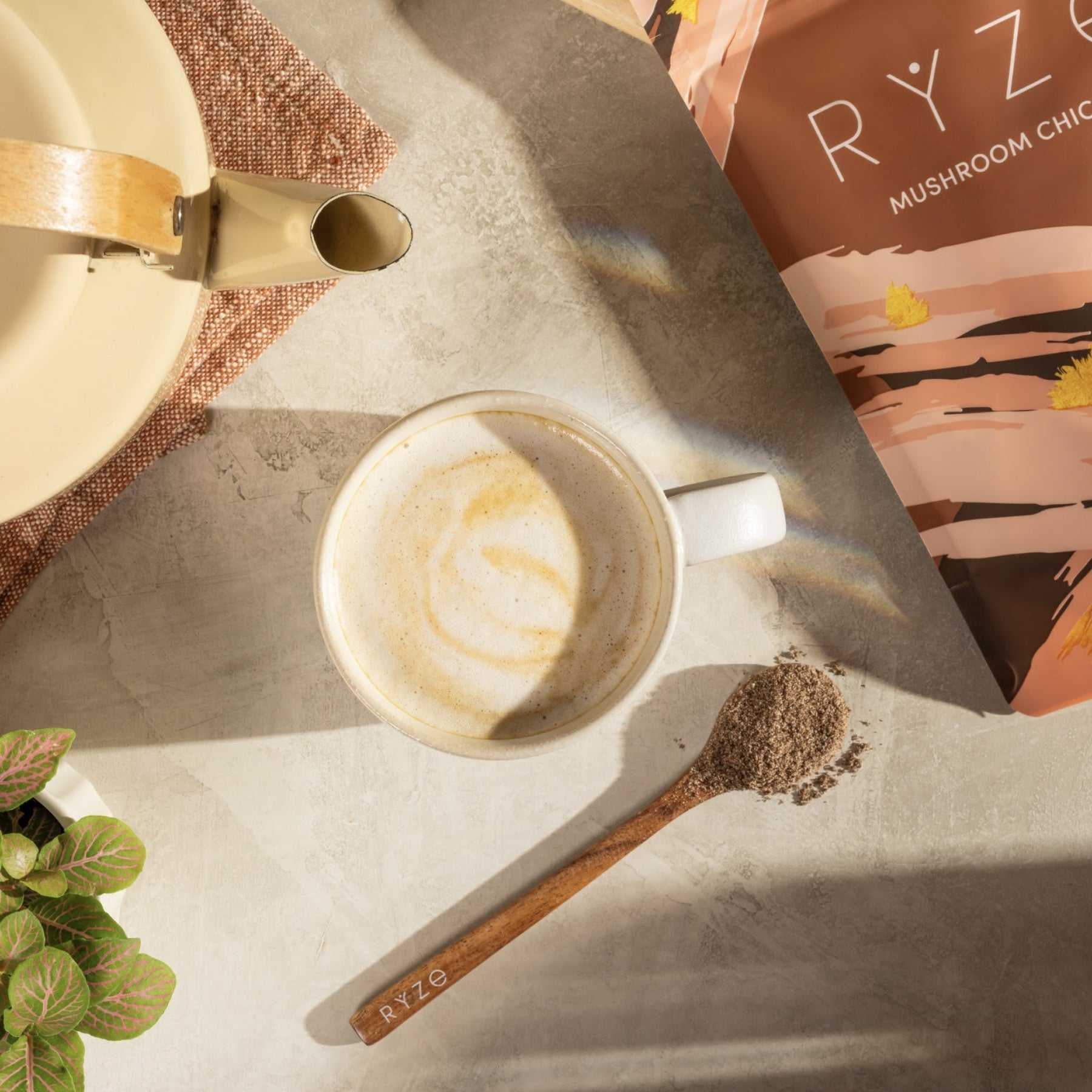 RYZE Mushroom Chicory — Organic Instant Chicory with Shitake & Lions mane, 30 Servings Y5