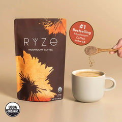 RYZE Mushroom Coffee — Organic Instant Coffee with Cordyceps & Reishi, 30 Servings E5