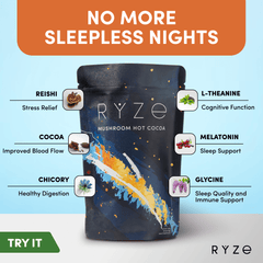RYZE Hot Cocoa - with 6 Sleep Superfoods to Help Fall Asleep and Stay Asleep N3