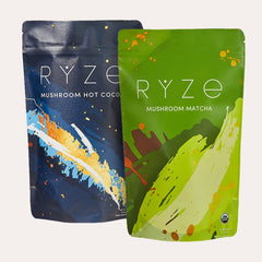 RYZE Mushroom Matcha - with 6 Organic Adaptogenic Mushrooms Grown In USA and Ceremonial-Grade Japanese Matcha J2